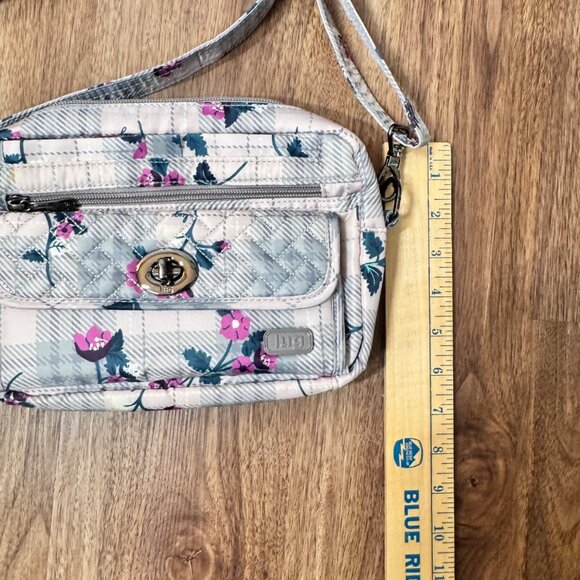 LUG Switch Floral Plaid Crossbody‎ Bag Convertible Strap RFID Travel - Picture 4 of 9
